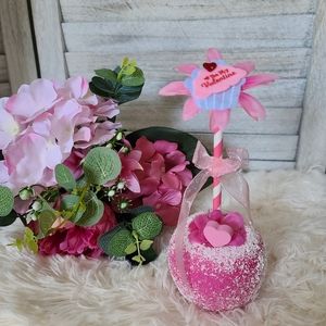 Valentine Faux Pink Candied Apple Handmade